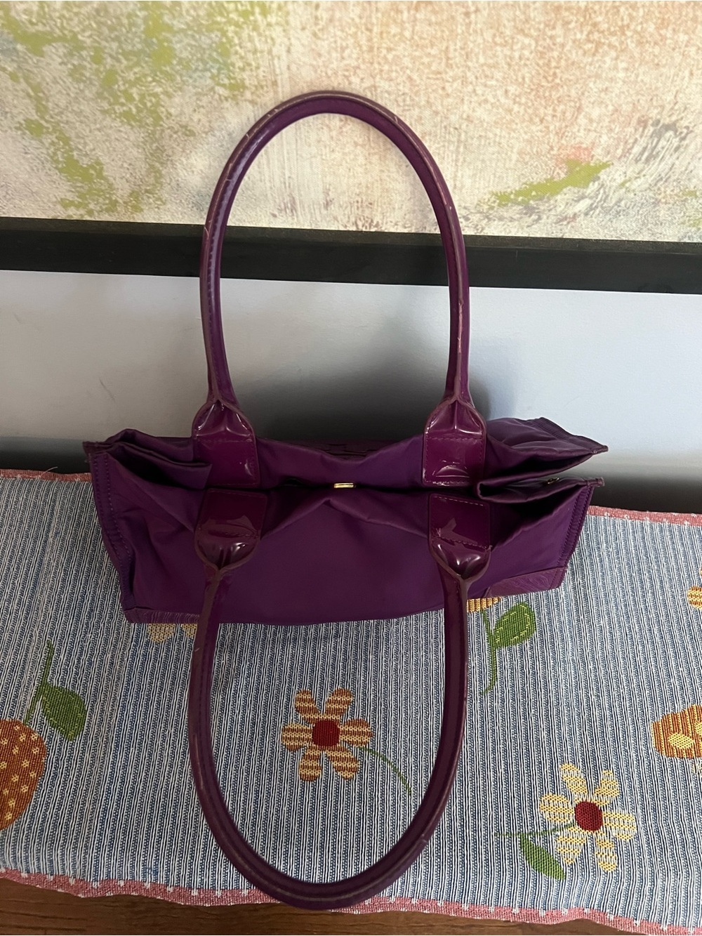 Tory Burch Mini Ella Purple Satchel Bag - Picture 7 of 10